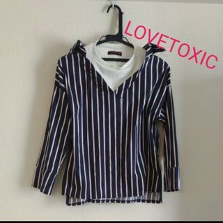 ラブトキシック(lovetoxic)のLOVETOXIC☆レイヤード ストライプシャツ(ブラウス)