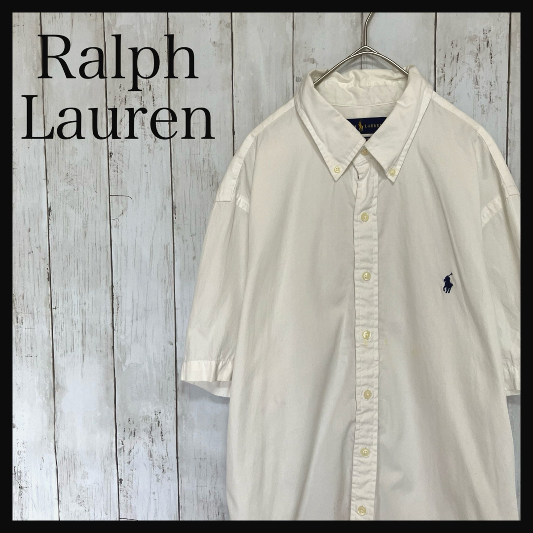 Ralph Lauren(ラルフローレン)のラルフローレン 半袖BDシャツ ワンポイント刺繍ロゴ00s Z1182 メンズのトップス(シャツ)の商品写真