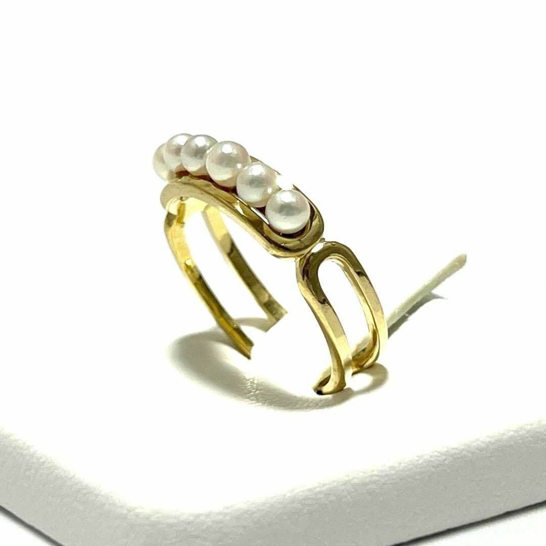 MIKIMOTO(ミキモト)の【13号・6連】ミキモト　指輪　リング　ベビー　パール　真珠 ゴールド　K18 レディースのアクセサリー(リング(指輪))の商品写真