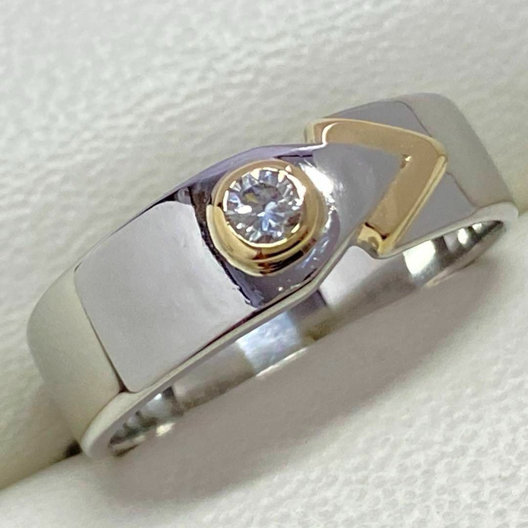 Pt900K18　ダイヤモンドリング　D0.11ct　サイズ13号　コンビ レディースのアクセサリー(リング(指輪))の商品写真