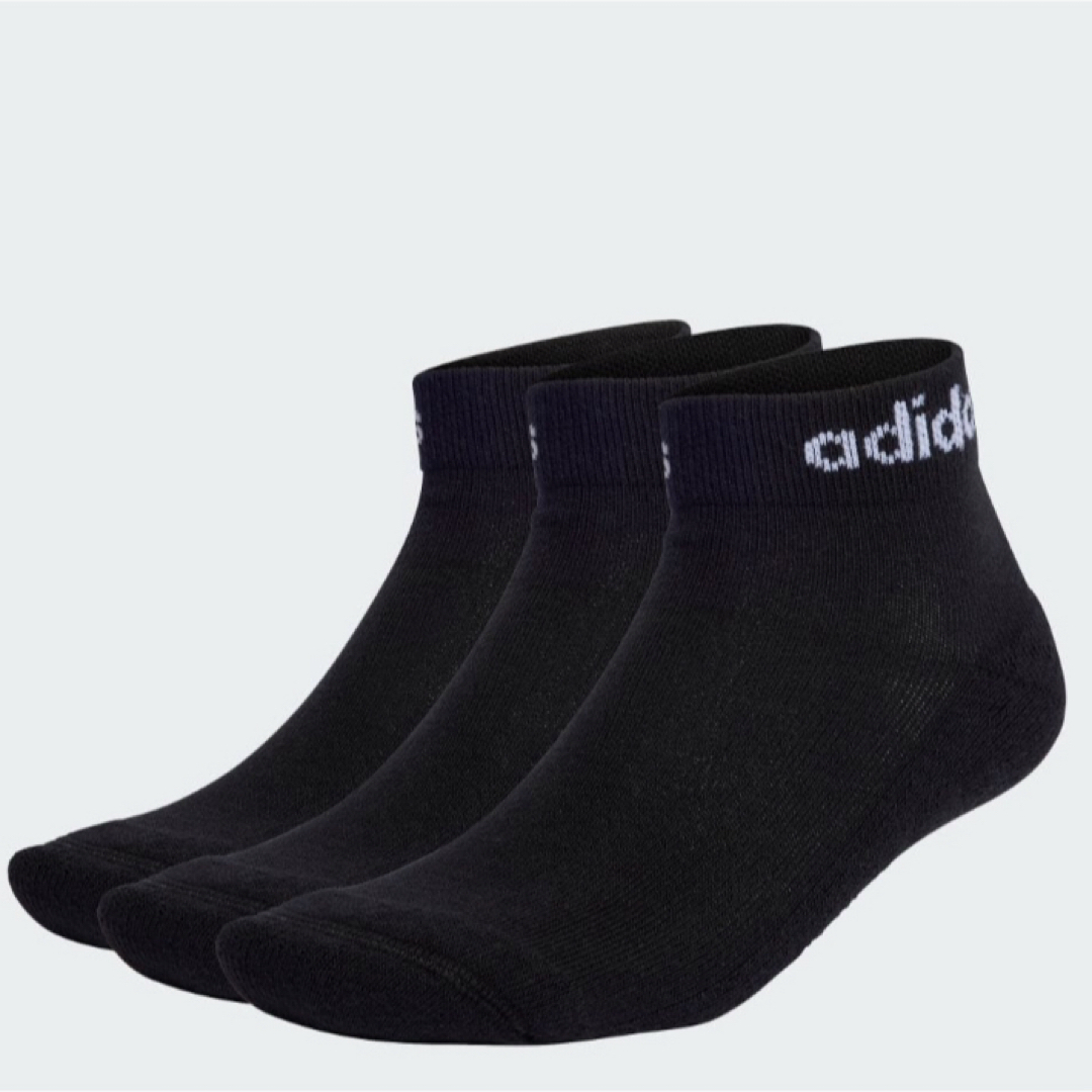 adidas(アディダス)のアディダス　リニアクッションアンクル　ソックス　3足セット キッズ/ベビー/マタニティのこども用ファッション小物(靴下/タイツ)の商品写真