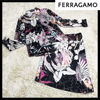 サルヴァトーレフェラガモ(Salvatore Ferragamo)の✨数回着用✨Salvatore Ferragamo セットアップワンピース 総柄(ひざ丈ワンピース)