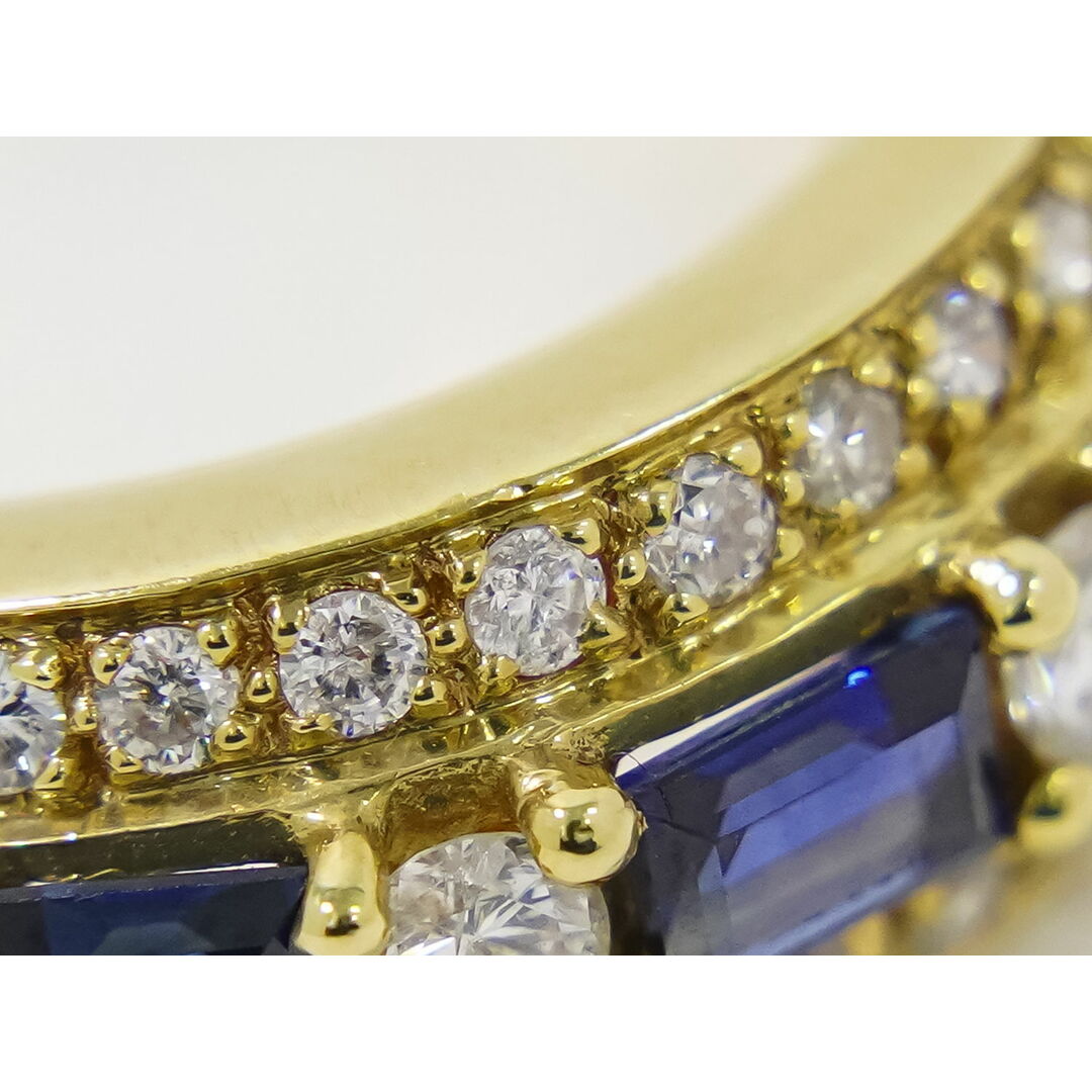 本物 サファイア 0.63ct ダイヤモンド 0.85ct 18K YG リング 本物 サファイア 0.63ct ダイヤモンド 0.85ct 18K YG リング