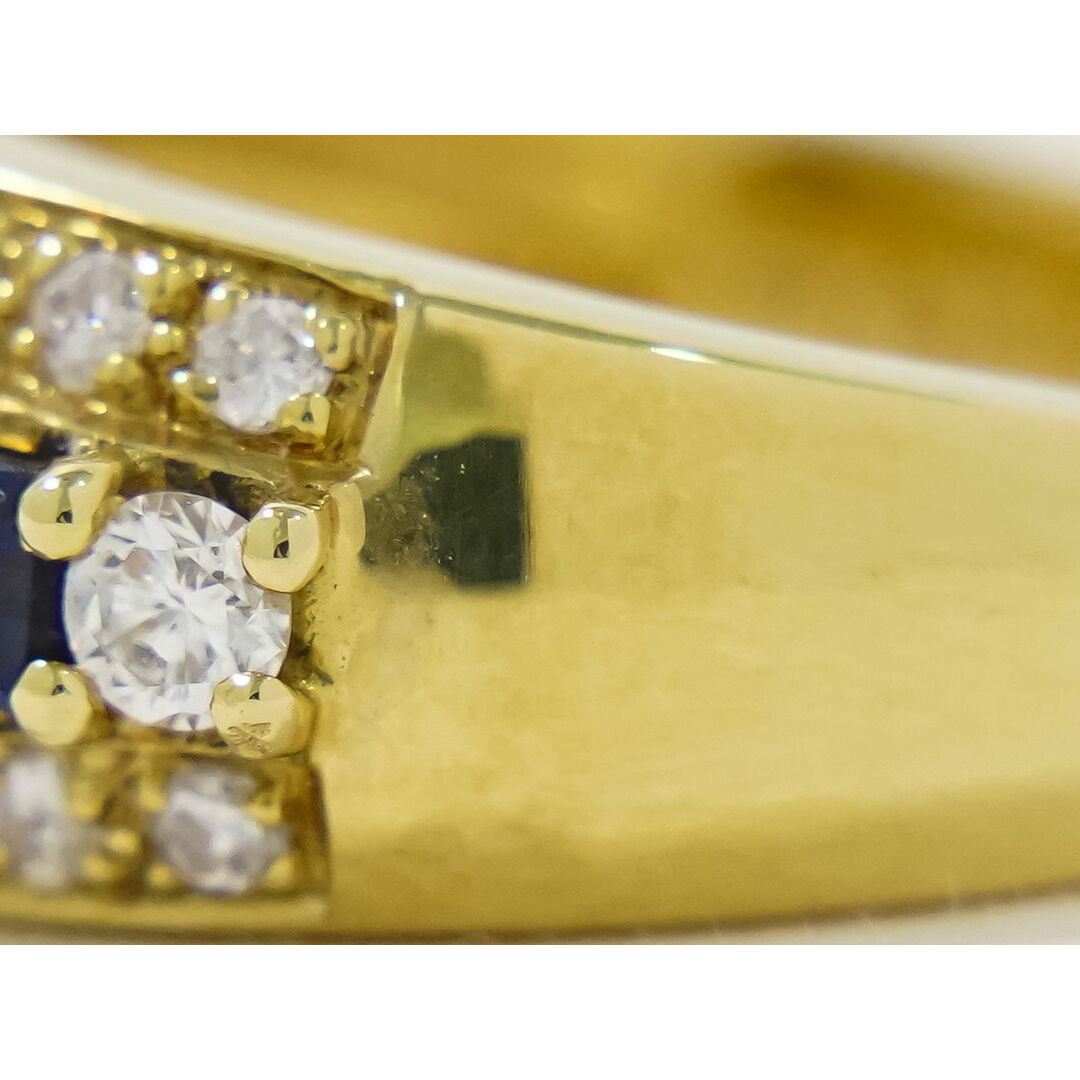 本物 サファイア 0.63ct ダイヤモンド 0.85ct 18K YG リング 本物 サファイア 0.63ct ダイヤモンド 0.85ct 18K YG リング