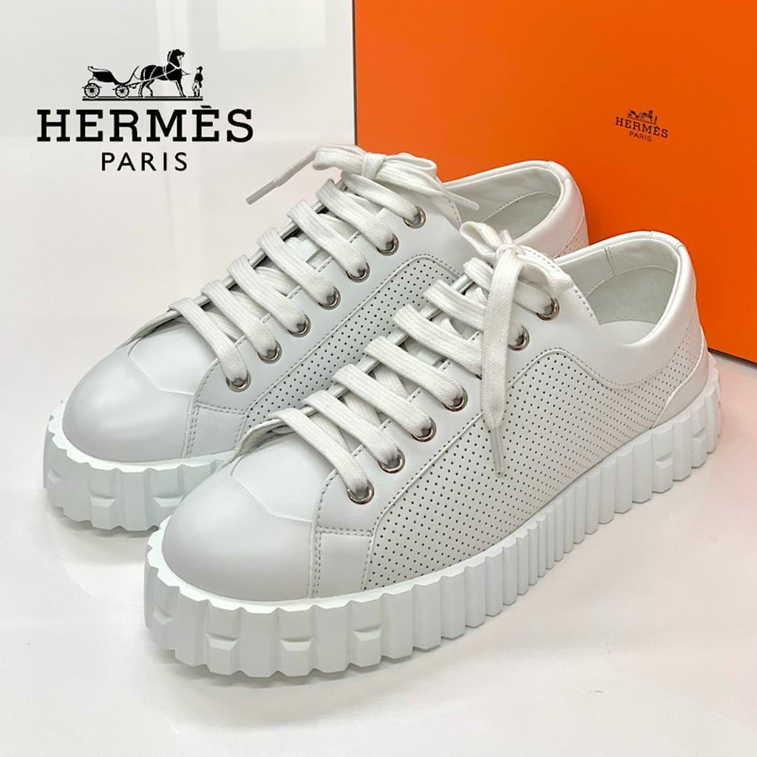 Hermes(エルメス)の7295 未使用 エルメス レザー cross クロス スニーカー ホワイト レディースの靴/シューズ(スニーカー)の商品写真