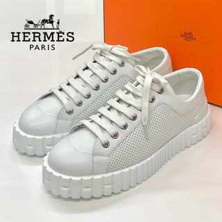 Hermes - 7295 未使用 エルメス レザー cross クロス スニーカー ホワイト