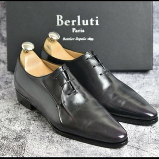 ベルルッティ　アレッサンドロ　サイズ6　ブラック×パープルパティーヌ(ローファー/革靴)