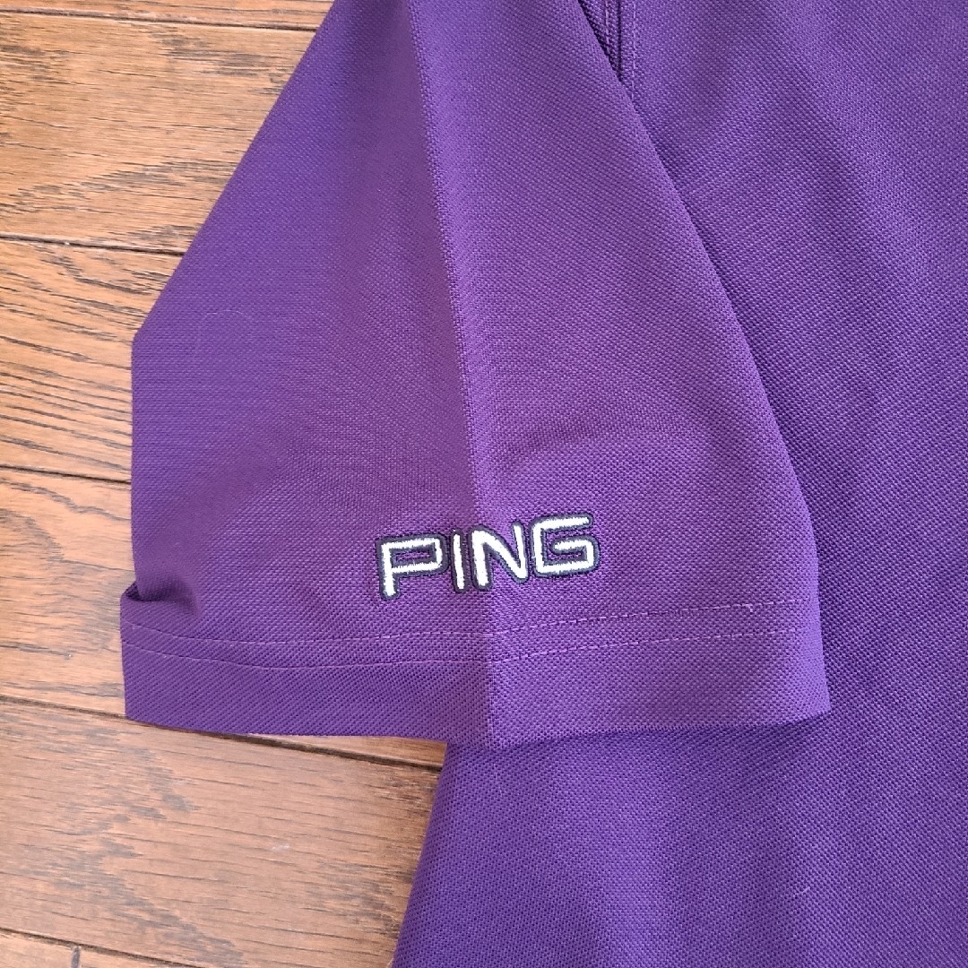 PING　メンズポロシャツ　パープル スポーツ/アウトドアのゴルフ(ウエア)の商品写真