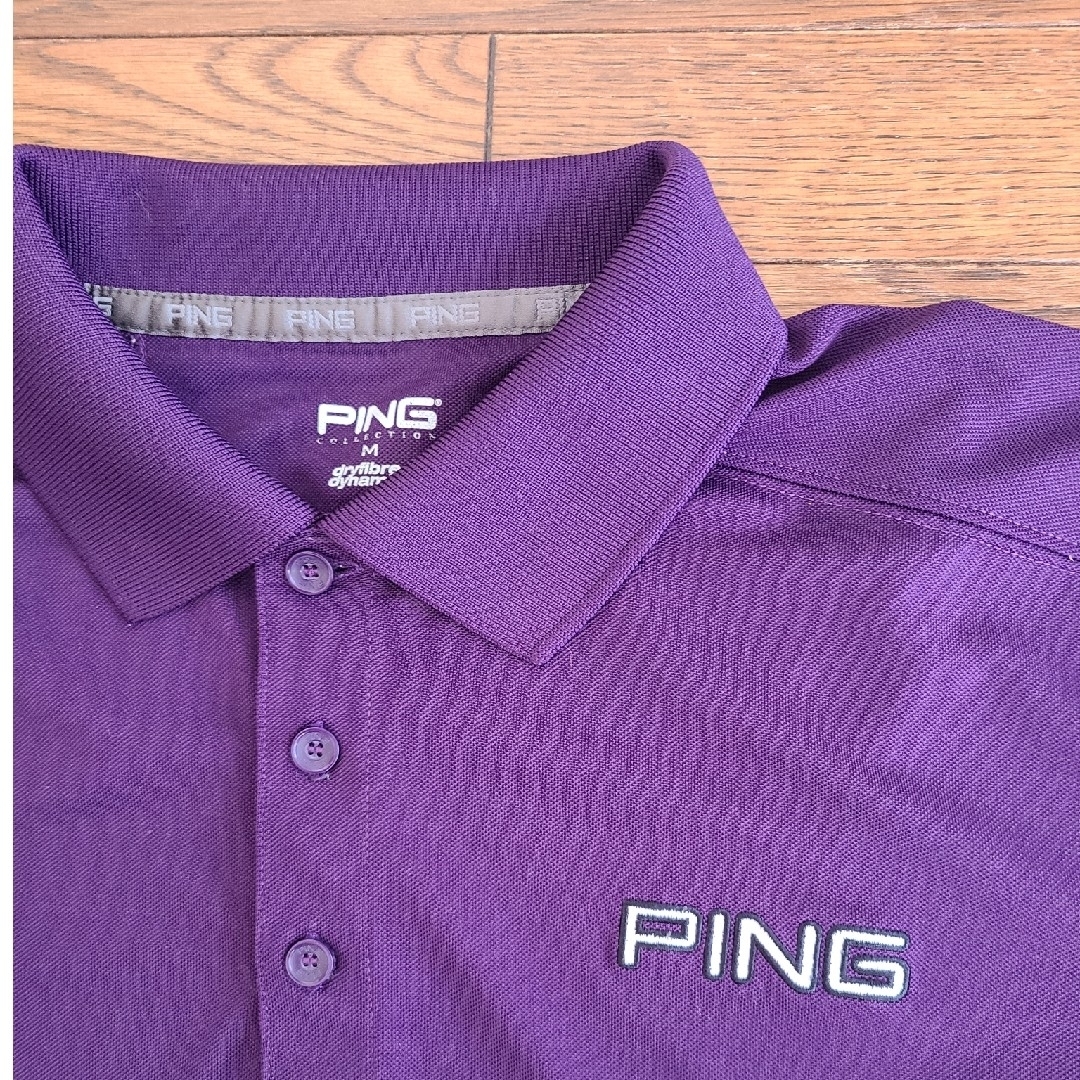 PING　メンズポロシャツ　パープル スポーツ/アウトドアのゴルフ(ウエア)の商品写真