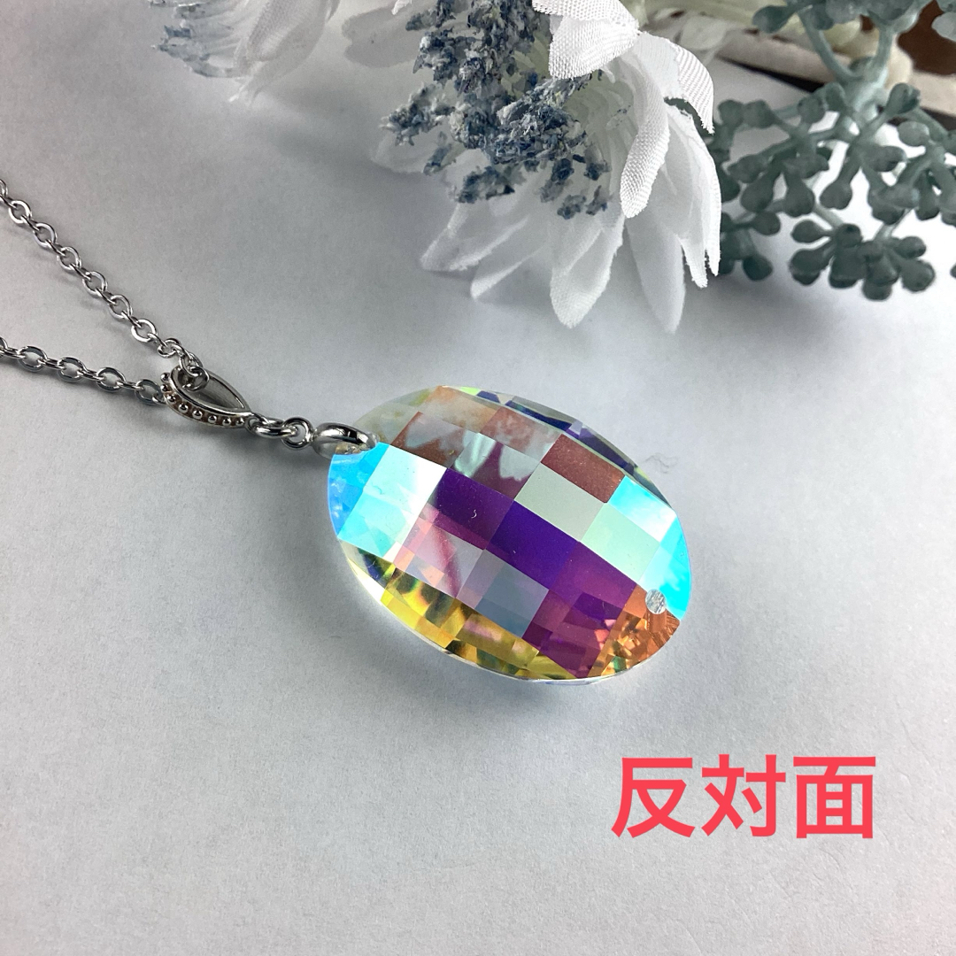 Old Vintage  Swarovski 32mmプリズムペンダント ハンドメイドのアクセサリー(ネックレス)の商品写真