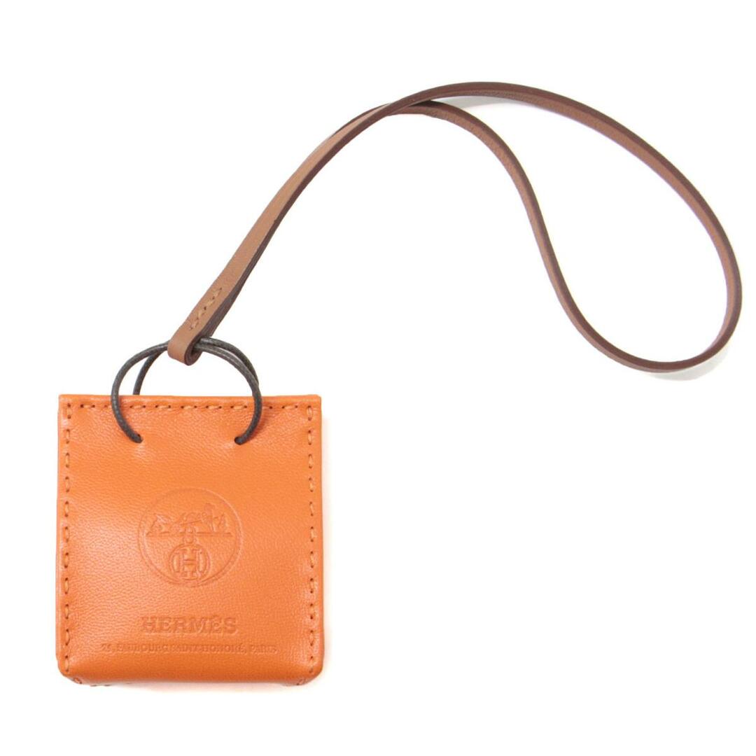 Hermes(エルメス)のHERMES エルメス チャーム バッグチャーム ストラップ ショッパー ミニチュア ロゴ SAC ORANGE レザー オレンジ 【レディース】【RL004】 レディースのファッション小物(その他)の商品写真