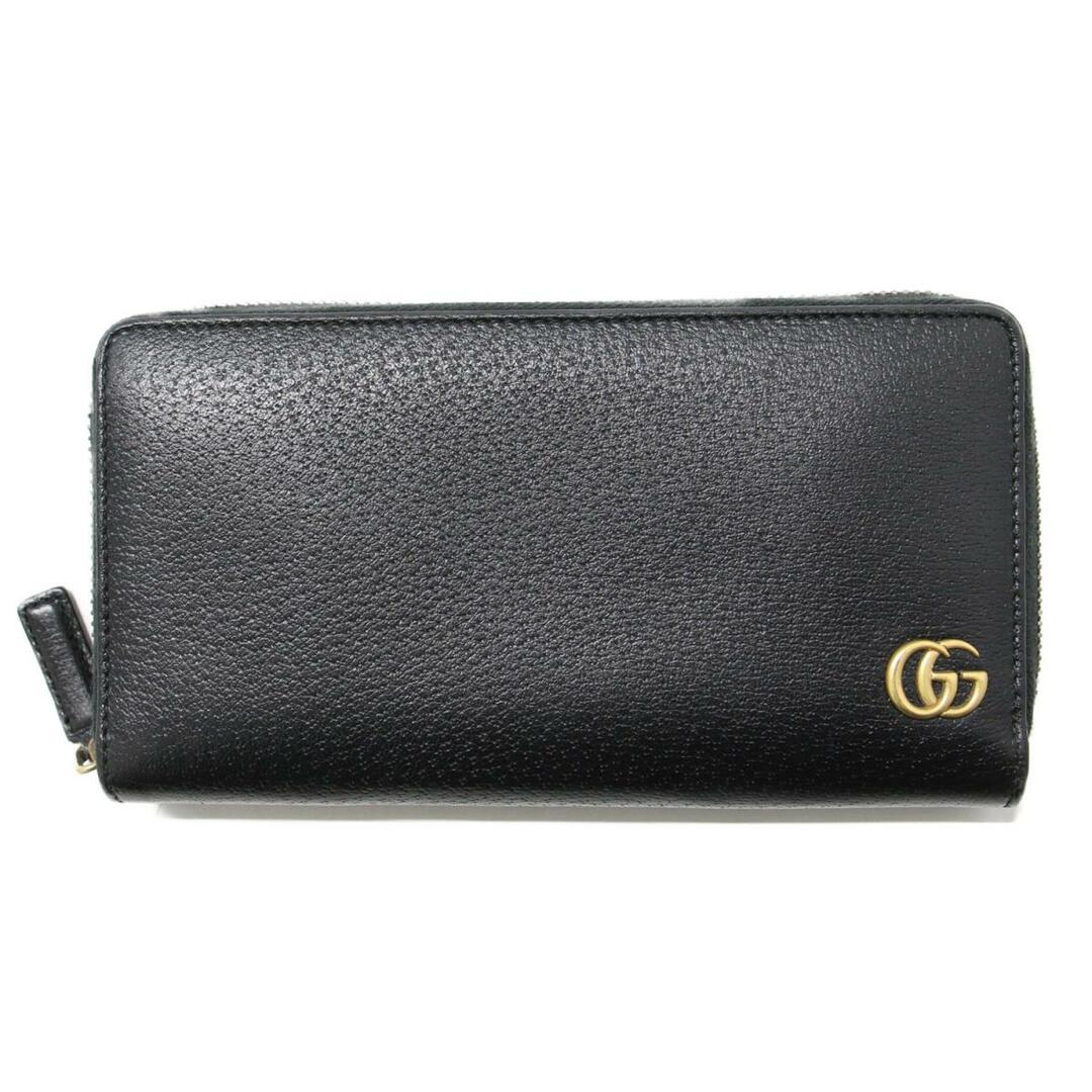 Gucci(グッチ)のGUCCI グッチ ウォレット 財布 長財布  ブラック 黒  ラウンド ファスナー ジップ GG ダブルG 428736 レザー 高級 ロゴ フルジップ 大人 女性 ギフト プレゼント 【レディース】【中古】【美品】【RL017】 レディースのファッション小物(財布)の商品写真