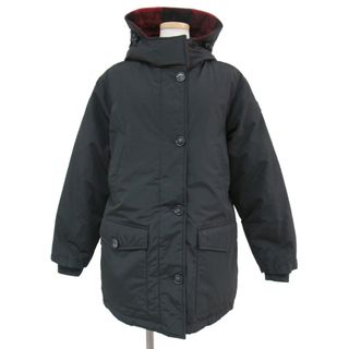 ウールリッチ(WOOLRICH)のWoolRich ウールリッチ コート ダウン アウター パーカー ブラック レッド 黒 赤 XS フード リバーシブル チェック ナイロン ウール おしゃれ シンプル 着回し ブランド カジュアル 防寒 【レディース】【中古】【美品】(ダウンジャケット)