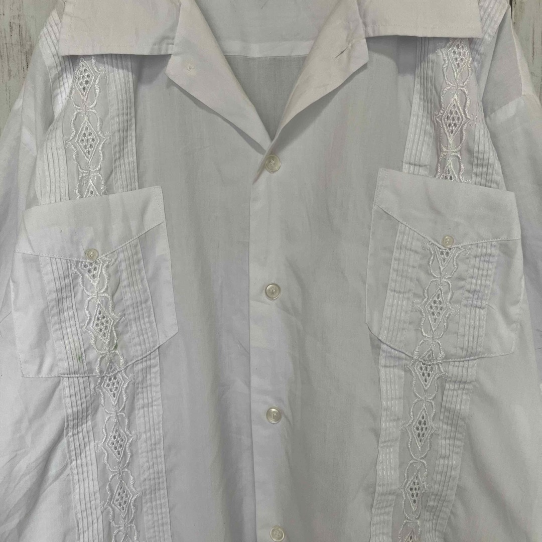 シルバークレスト 半袖キューバシャツ開襟刺繍デザイン90s Z1184 メンズのトップス(シャツ)の商品写真