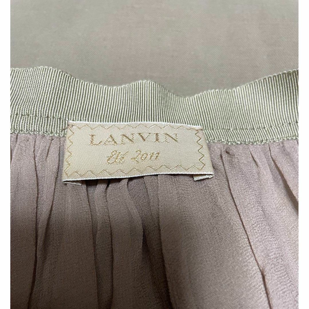 LANVIN(ランバン)の美品 LANVIN ランバン スカート ベージュ おしゃれ レディースのスカート(ひざ丈スカート)の商品写真