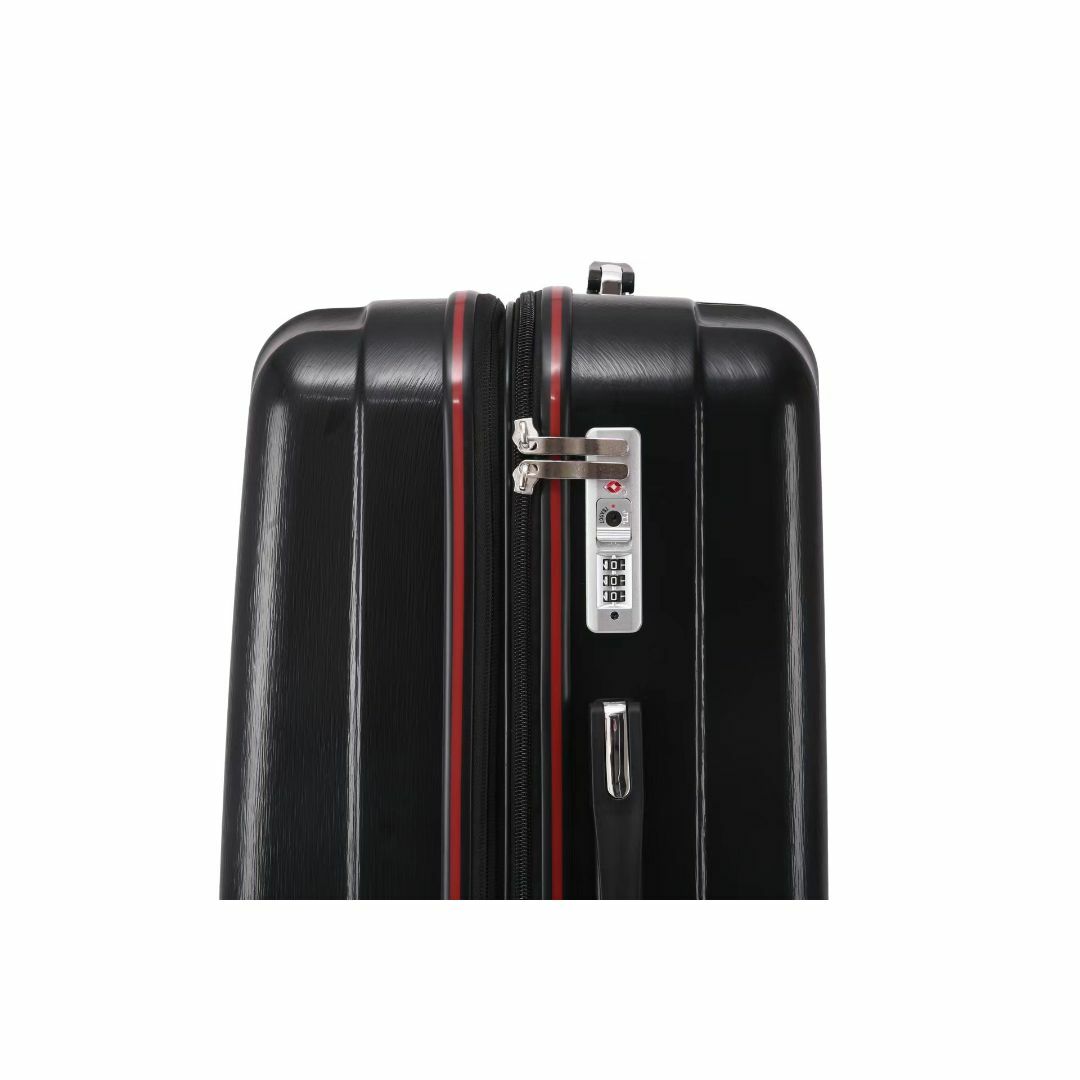 キャリーケース 黒 Lサイズ 大容量 新品 拡張機能付き 軽量 静音 レディースのバッグ(スーツケース/キャリーバッグ)の商品写真