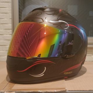 SHOEI X-TWELVE ピンストカスタム！内装新品、ミラーシールド付。(ヘルメット/シールド)