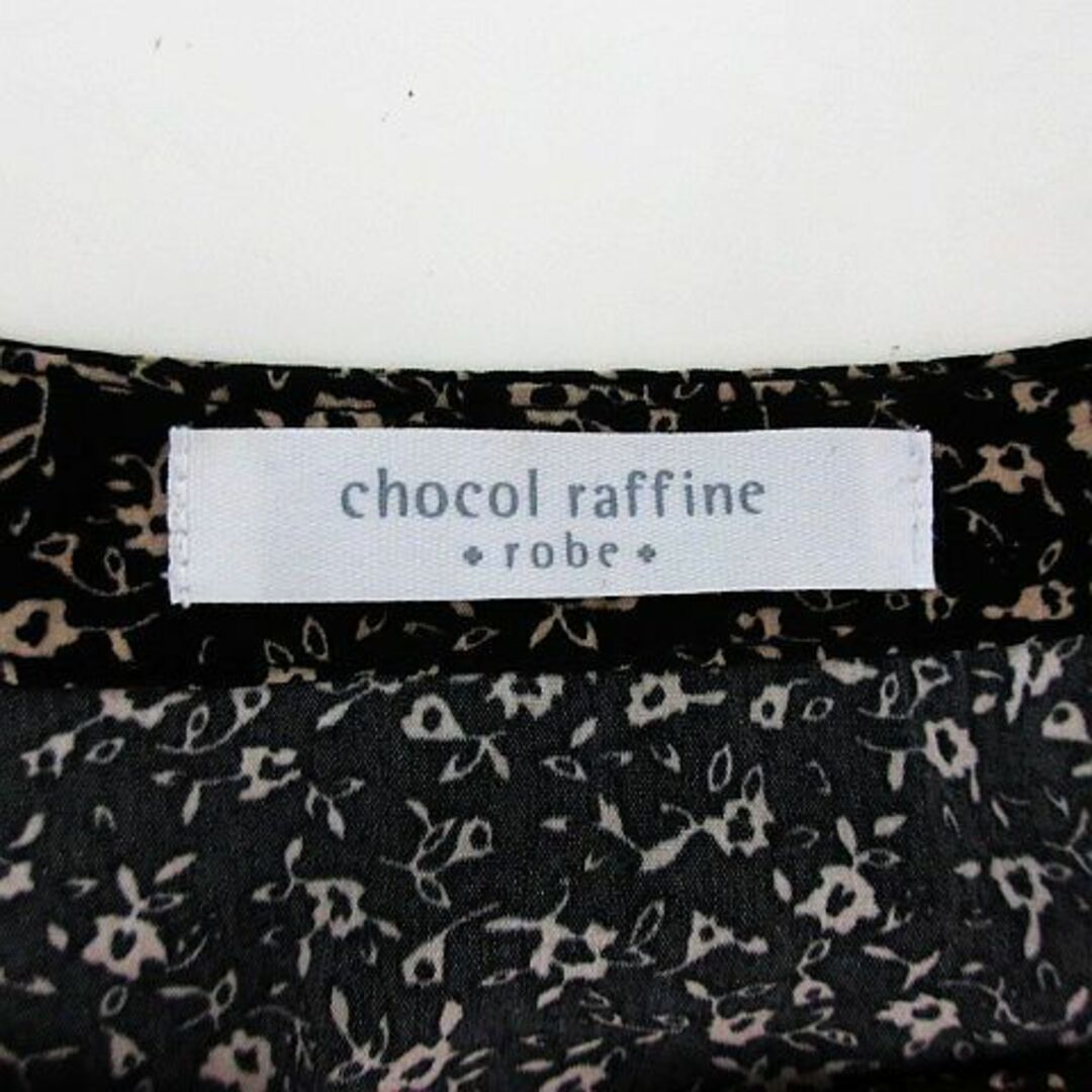 chocol raffine robe(ショコラフィネローブ)のショコラフィネローブ ワンピース 長袖 ロング丈 花柄 バールボタン F 黒 レディースのワンピース(ロングワンピース/マキシワンピース)の商品写真