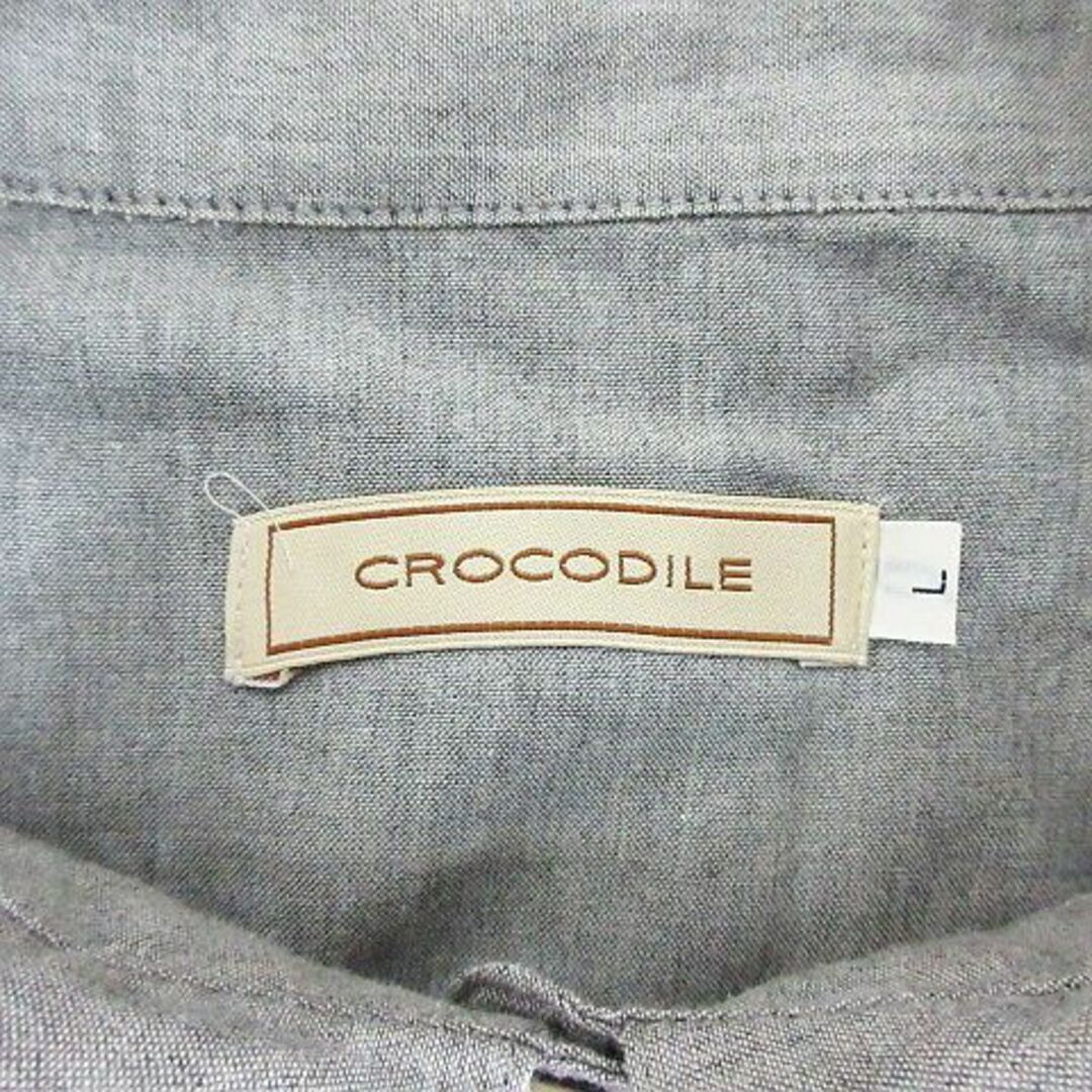 Crocodile(クロコダイル)のクロコダイル シャツ チュニック 七分袖 プルオーバー ウール混 L グレー レディースのトップス(チュニック)の商品写真