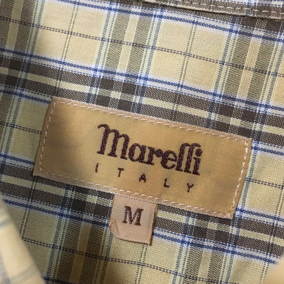 ART VINTAGE(アートヴィンテージ)の【希少】marelli チェック 半袖シャツ M 黄色 ヴィンテージ 古着 メンズのトップス(シャツ)の商品写真