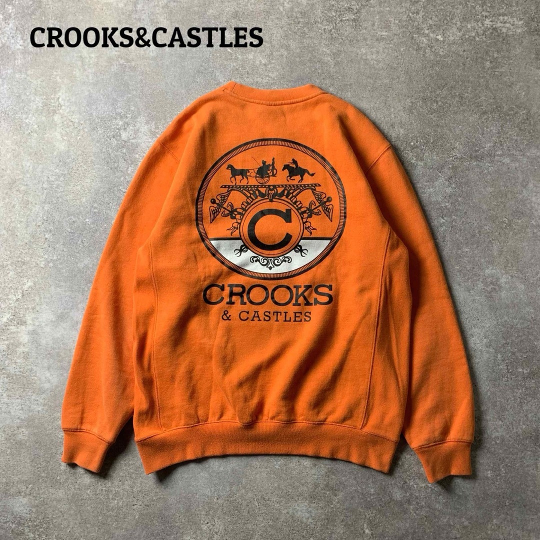 【CROOKS&CASTLES】L プリント スウェット トレーナー 裏起毛 メンズのトップス(スウェット)の商品写真