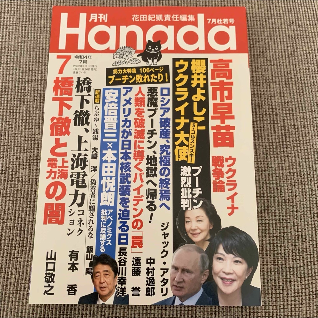 月刊Hanada  2冊セット エンタメ/ホビーの雑誌(ニュース/総合)の商品写真