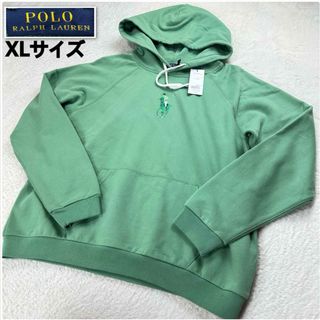 ポロラルフローレン(POLO RALPH LAUREN)のポロラルフローレン✨タグ付新品未使用 ビッグロゴパーカー グリーン XLサイズ(パーカー)