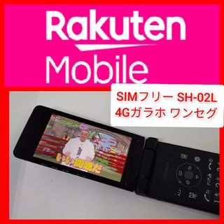 SHARP - SIMフリー SH-02L 楽天unlimit設定済 4Gガラホ ワンセグ