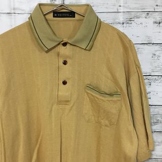 アートヴィンテージ(ART VINTAGE)の【希少】VIESTENI ポロシャツ 半袖 M 黄色 ヴィンテージ 古着(ポロシャツ)