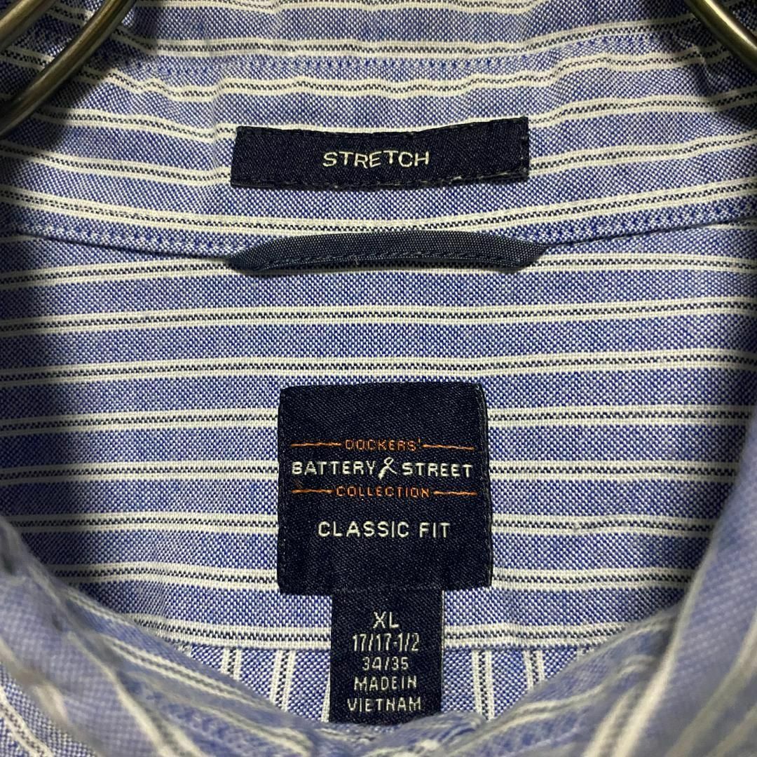 VINTAGE(ヴィンテージ)のアメリカ古着　長袖　シャツ　ストライプ　ボタンダウン　BDシャツ　P888 メンズのトップス(シャツ)の商品写真