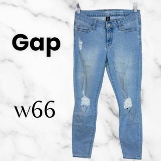 GAP - 【Gap】スキニーデニムアンクルパンツ　ストレッチ　ダメージ　ローライズ　w66