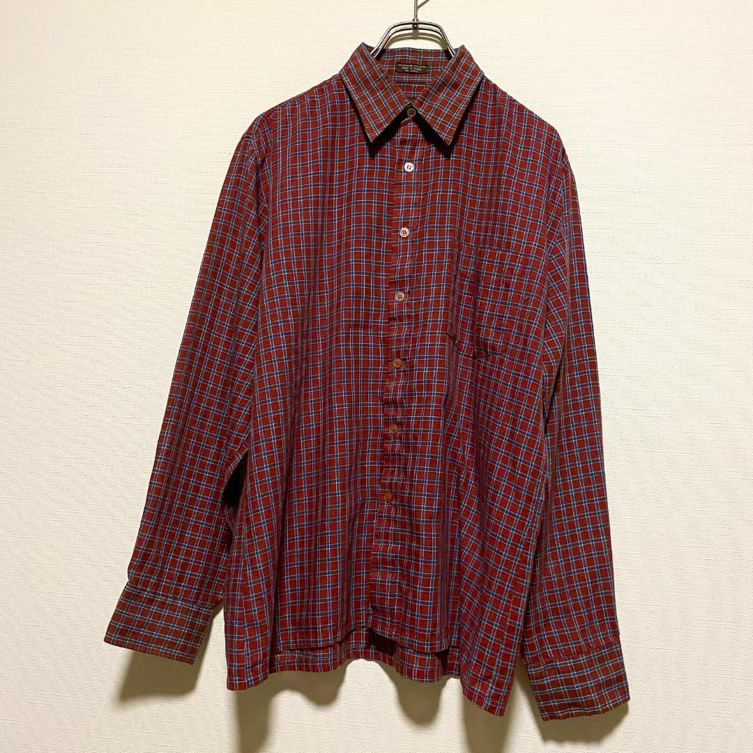 VINTAGE(ヴィンテージ)のアメリカ古着　長袖　シャツ　チェック　チェックシャツ　カジュアル P890 メンズのトップス(シャツ)の商品写真