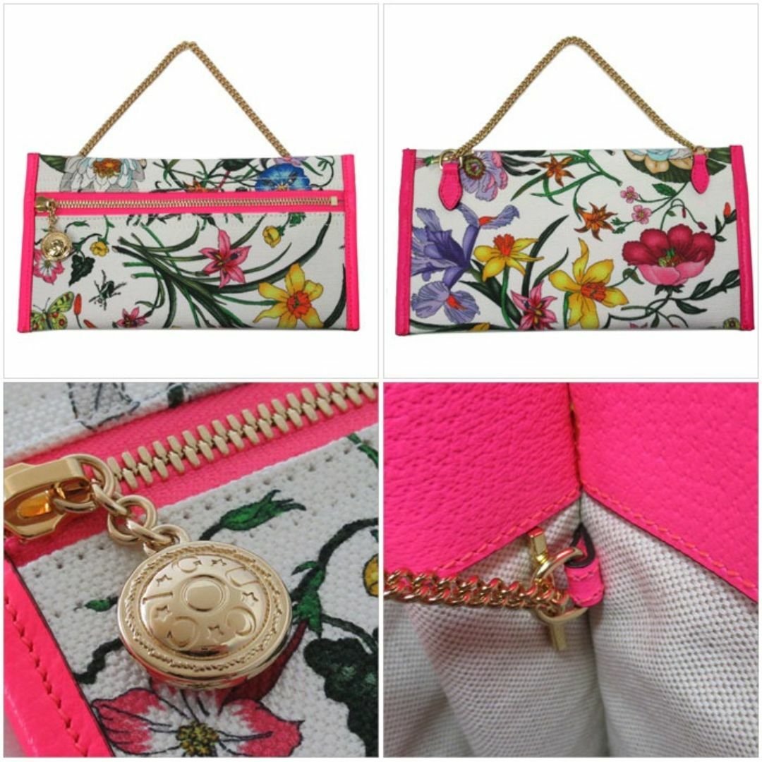 Gucci(グッチ)の【新品】グッチ GUCCI トートバッグ レディース 553959 キャンバス×レザー フラワー 花 × 虫柄 プリント ポーチ付き ラージ トート 肩掛け 大きめ ブティックライン レディースのバッグ(トートバッグ)の商品写真