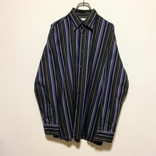 ペリーエリス(PERRY ELLIS)のアメリカ古着　PERRY ELLIS 長袖　シャツ　ストライプ　P898(シャツ)