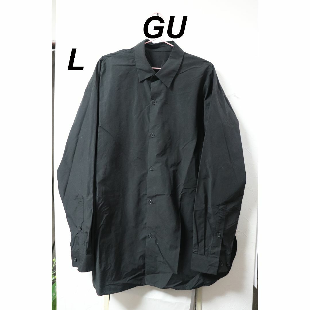 GU(ジーユー)のプロフ必読GUブラックオーバーシャツ/トレンドカッコいい良品L メンズのトップス(シャツ)の商品写真