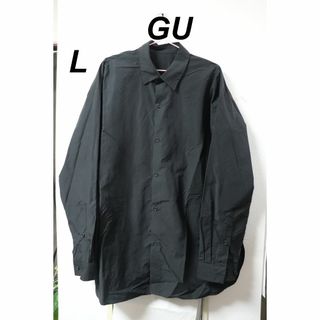 GU - プロフ必読GUブラックオーバーシャツ/トレンドカッコいい良品L