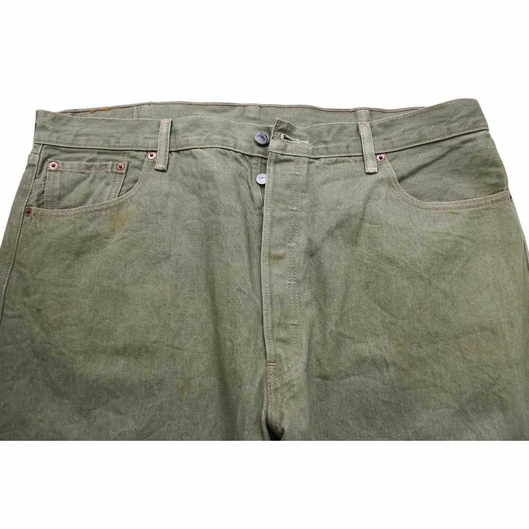 Levi's(リーバイス)のメキシコ製 Levi'sリーバイス 501 ダメージ 先染め カラーデニムパンツ 薄緑 w42 L32★SDP2653 ジーンズ ストレート ビッグサイズ メンズのパンツ(デニム/ジーンズ)の商品写真