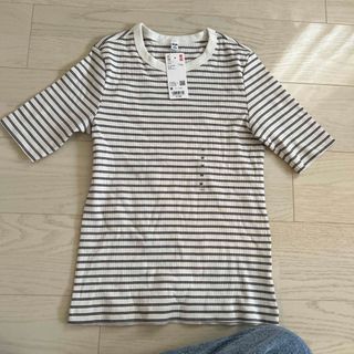 ユニクロ(UNIQLO)のUNIQLO リブボーダークルーネックT(Tシャツ(半袖/袖なし))