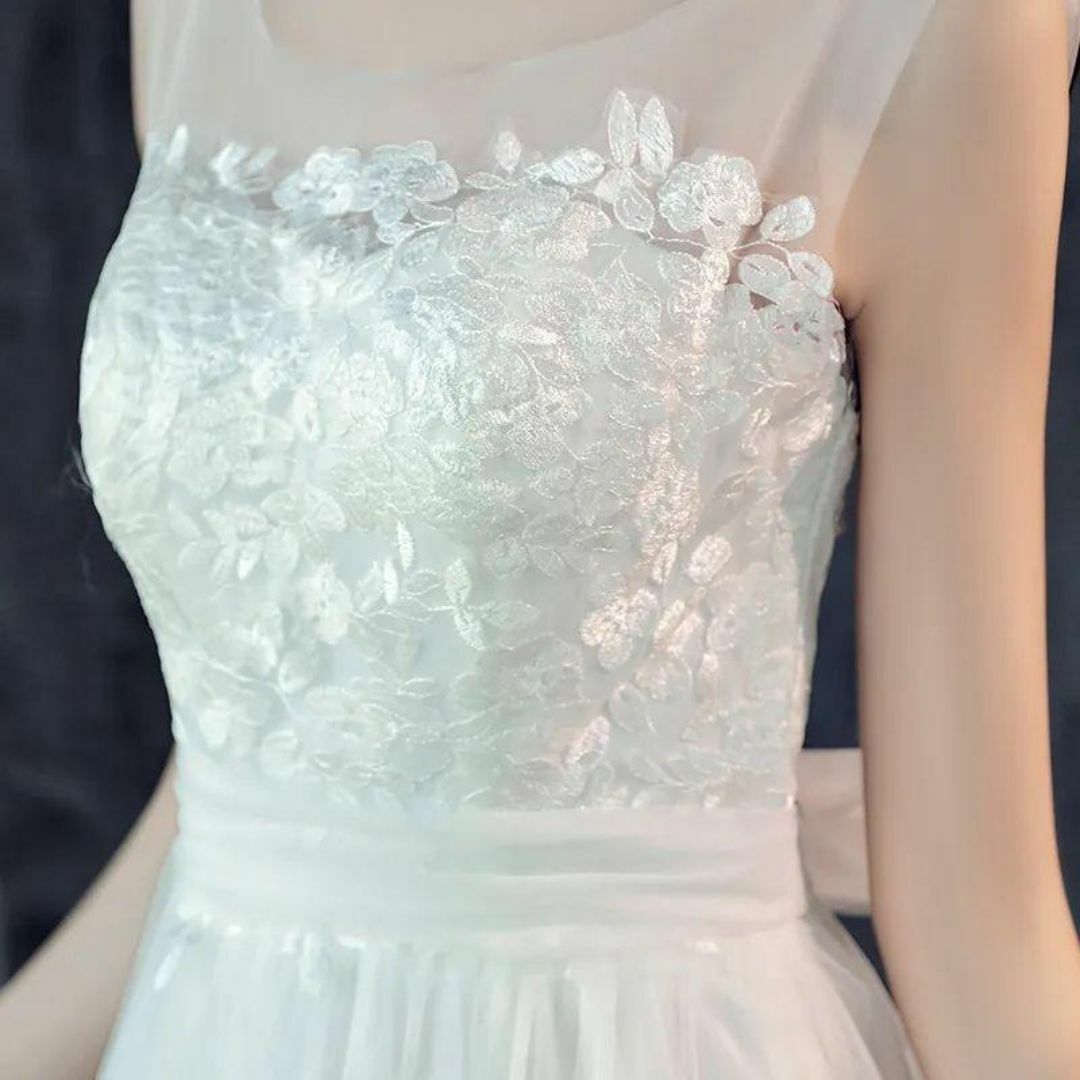 【ウエディング】ドレス　結婚式　ブライダル　Aライン　S　 二次会　ワンピース レディースのフォーマル/ドレス(ウェディングドレス)の商品写真