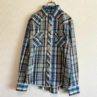 ラングラー(Wrangler)のアメリカ古着　Wrangler ウエスタンシャツ　長袖　シャツ　P905(シャツ)