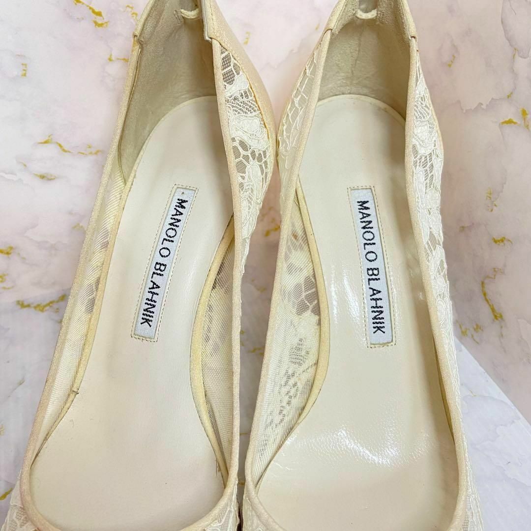 MANOLO BLAHNIK(マノロブラニク)の✨スワロフスキー✨ほぼ未使用 マノロブラニク ハンギシ レース 37サイズ レディースの靴/シューズ(ハイヒール/パンプス)の商品写真