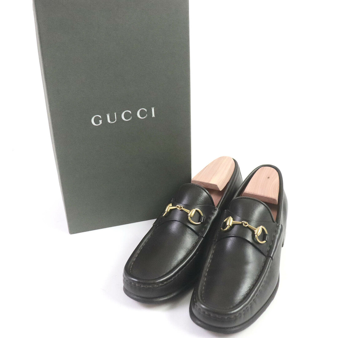 Gucci(グッチ)の美品□GUCCI グッチ レザー ゴールド金具 モカシン ホースビットローファー フラットシューズ ダークブラウン 36C イタリア製 レディース レディースの靴/シューズ(ローファー/革靴)の商品写真