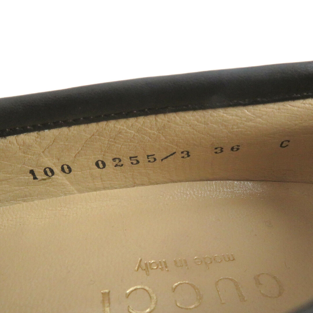 Gucci(グッチ)の美品□GUCCI グッチ レザー ゴールド金具 モカシン ホースビットローファー フラットシューズ ダークブラウン 36C イタリア製 レディース レディースの靴/シューズ(ローファー/革靴)の商品写真