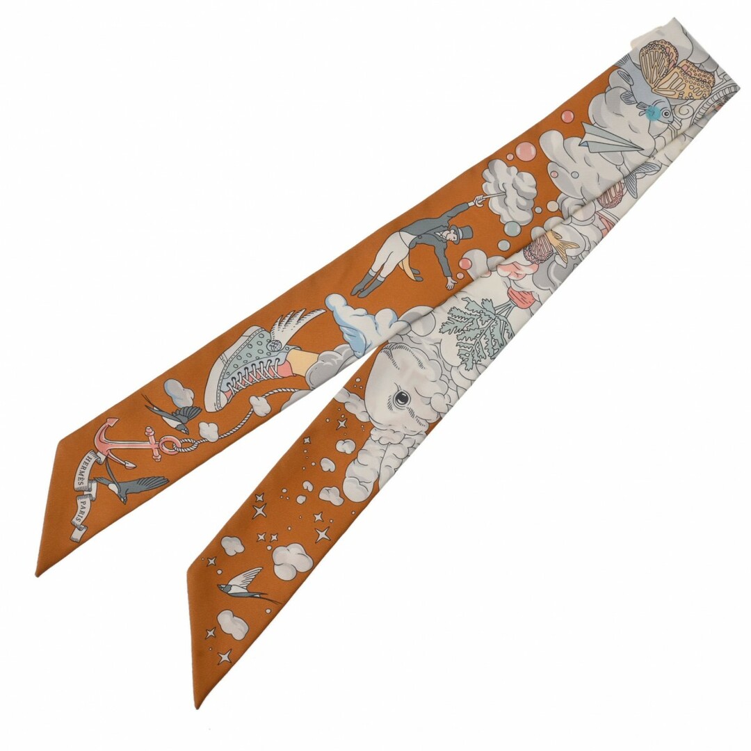Hermes(エルメス)のエルメス  ツイリー SUR MON NUAGE スカーフ カラメル/グリ レディースのファッション小物(バンダナ/スカーフ)の商品写真