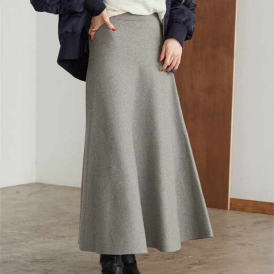 SLOBE IENA(スローブイエナ)のスローブイエナ　ミラノリブニットフレアスカート レディースのスカート(ロングスカート)の商品写真