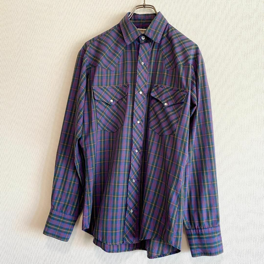 VINTAGE(ヴィンテージ)のアメリカ古着　90s RUDDOCK ウエスタンシャツ　長袖シャツ　USA製 メンズのトップス(シャツ)の商品写真