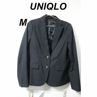 ユニクロ(UNIQLO)のプロフ必読UNIQLOピンストライプテーラードJKT/高品質良品M(テーラードジャケット)