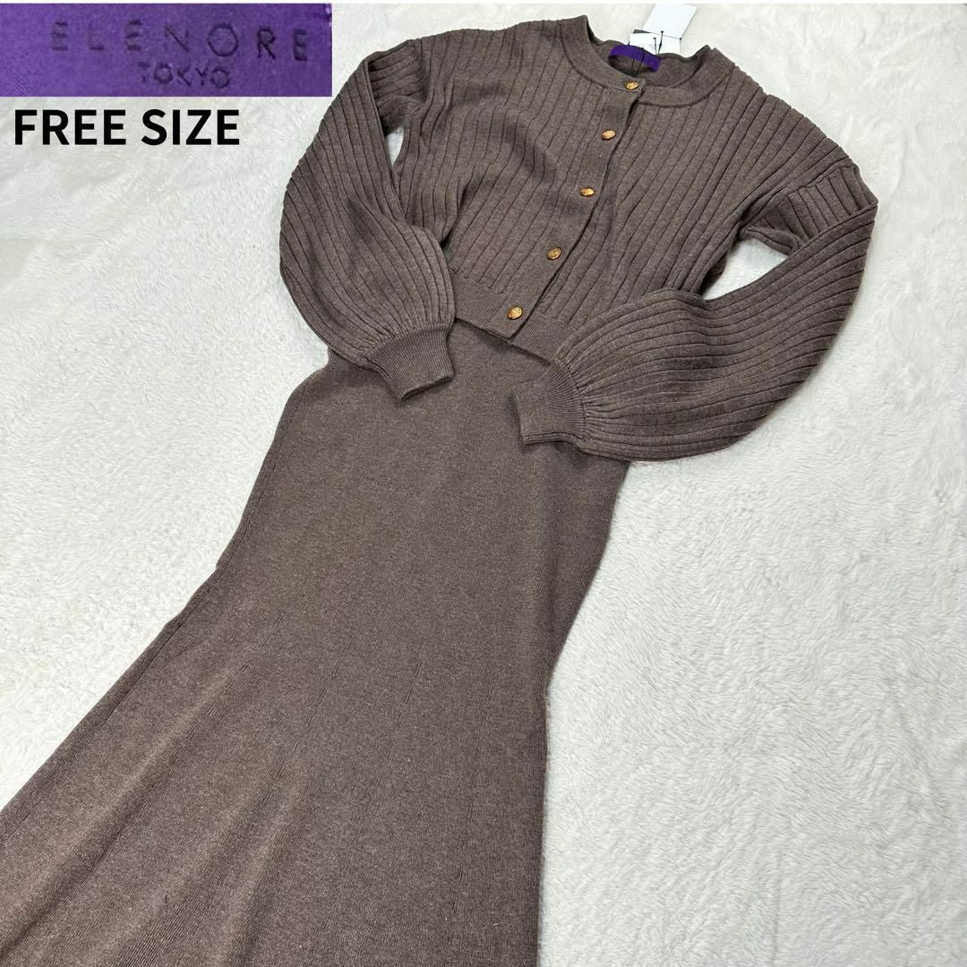 Elenore(エレノア)のエレノア✨タグ付新品未使用 ニットワンピースセットアップ FREE SIZE レディースのフォーマル/ドレス(スーツ)の商品写真