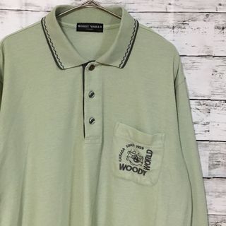 アートヴィンテージ(ART VINTAGE)の【希少】WOODY WORLD ヴィンテージ 長袖 ポロシャツ 古着(ポロシャツ)