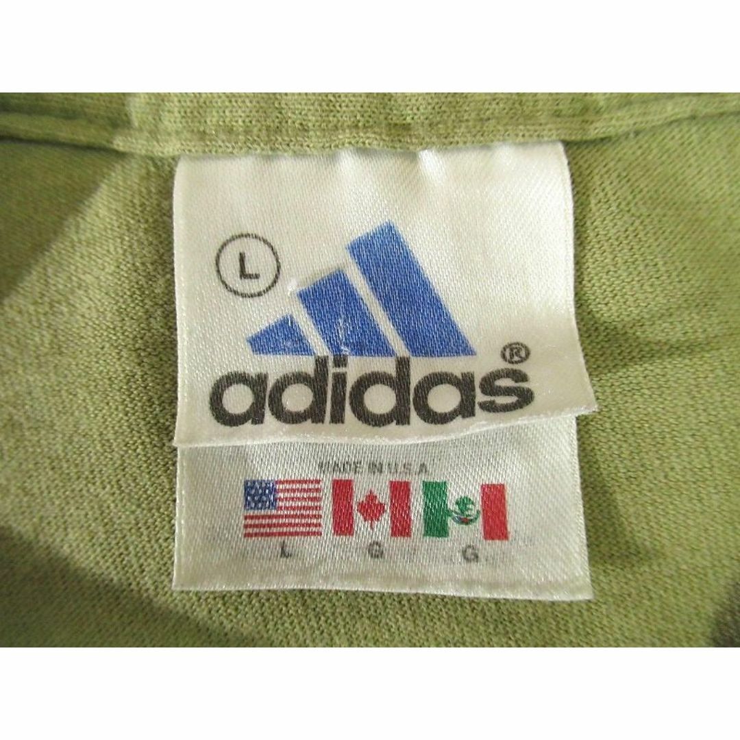 adidas(アディダス)のG② 90s USA製 アディダス ロゴ ビッグ 半袖 Tシャツ カーキ L メンズのトップス(Tシャツ/カットソー(半袖/袖なし))の商品写真